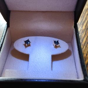 Angara 1.05 Blue Diamond Earrings W/Authenticity